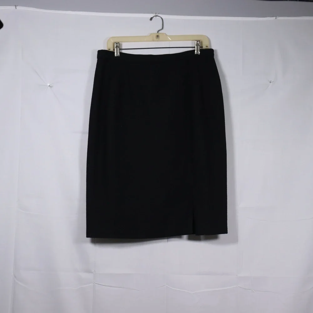 Madrigano Suits Skirt Suit 16 Black Womens Textured Career Professional